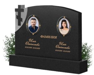 горизонтальный памятник с крестом